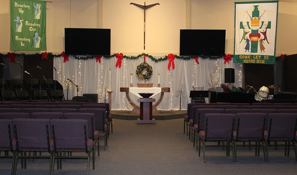 Sanctuary of SOV church during Christmas