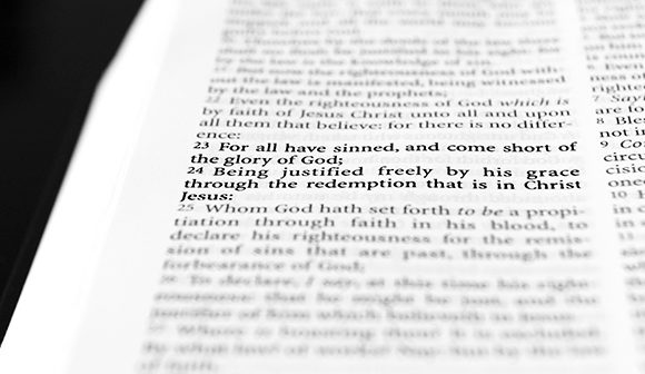 close up image of the Bible